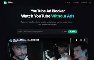 Skipioo Homepage in dark mode