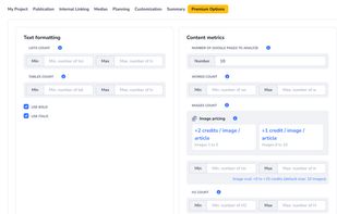 Personnlization of the number of words, images, H2, etc 