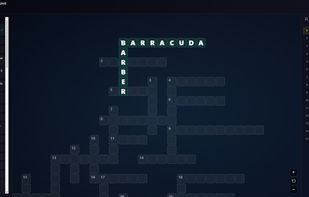 Crossword game during play