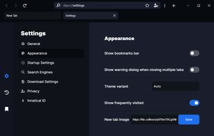 Settings - Appearance