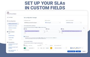 Flexible SLA conditions
Set SLA timer conditions, calendar and multi-cycle option.

?onfigure SLA time goals with highlights and automation action.