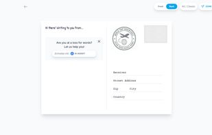 postcard back editor
