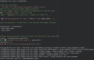Create a PowerPoint presentation using the Python API of SlideDeck AI