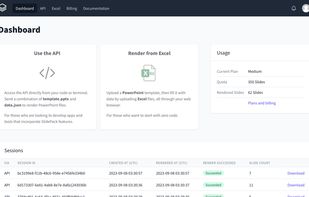 App dashboard screenshot