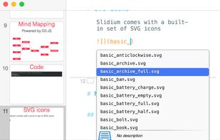 built for productivity: autocompletion and SVG icons support