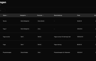 Events listing