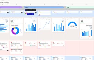 Journey map editor with stages, steps, metrics, pain points and opportunities