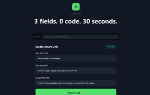 Create an app link in seconds with no SDK setup.