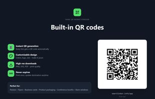 QR-ready app links for campaigns and events.