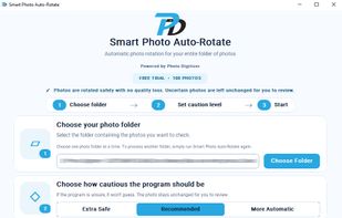 Smart Photo Auto-Rotate analyzes each image individually and corrects sideways or upside-down photos as it works through the folder.