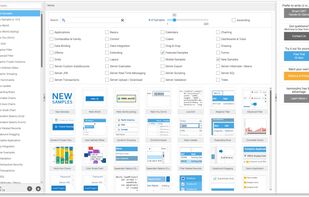 The SmartClient Showcase displaying live examples of grids, forms, charts, and data-bound components that developers use to create large-scale web applications.