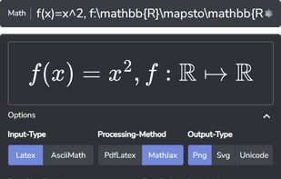 Math Expression Renderer for SVG, PNG and Unicode