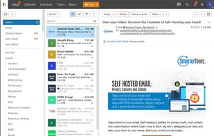 Every feature of SmarterMail is available when using the webmail client: Online Meetings, individual and public shares, live chat, robust calendaring, complete task management, file storage, and more!