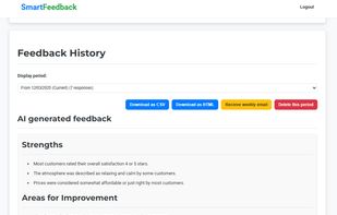 AI insights gathered from collected reviews (exemple)