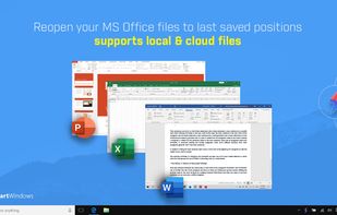 SmartWindows reopens MS Office files such as Word, Powerpoint, Excel, Project, Notepad, and Wordpad. It provides auto-arrangement support and restores applications at same position in a single click.