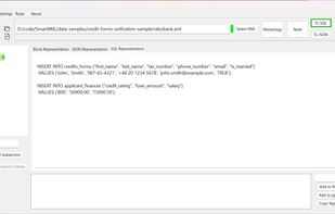 Generation of SQL from XML
