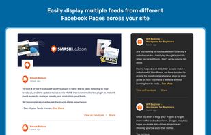 Facebook Feed: posts from several Facebook Pages across your site