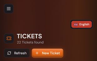 Ticket list in the mobile browser: filters for follow-ups, priority and assignee, no separate app needed.