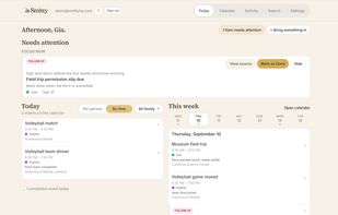 Smitty brings scattered family information together. School, sports, calendars, email, PDFs, screenshots, and more — organized in one place.
