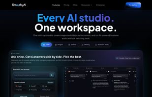 SmophyAI: every AI studio, one workspace. Chat, images, video, writing, and business tools without switching between separate apps.