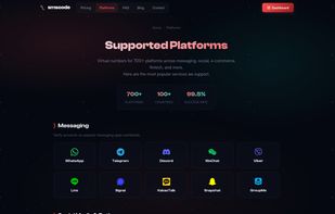700+ supported platforms including WhatsApp, Telegram, and more