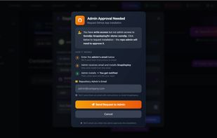 Restriction from github showing one time admin permission required to trigger deployment.