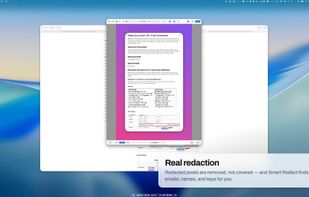 Real redaction: pixels are removed, not covered, and Smart Redact finds emails, names and keys.