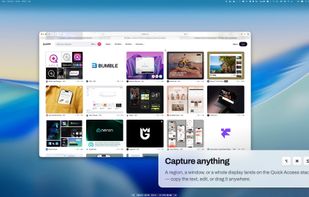 Capture a region, a window or a whole display; each shot lands on the Quick Access stack.