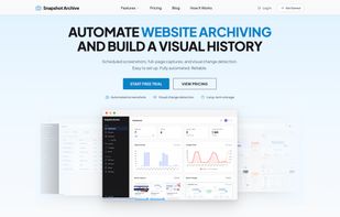 Automated website archiving and visual history tracking