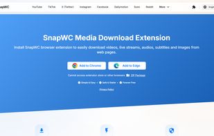 SnapWc browser extension landing page