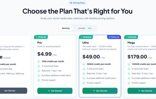 SocialAPIs Pricing