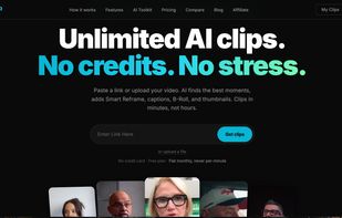 SocialClip Studio app — paste any YouTube, Twitch, or Kick URL and the AI generates vertical 9:16 clips with captions, Smart Reframe, and platform-ready exports in minutes.