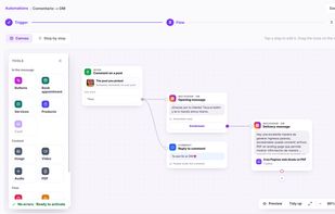 Comment-to-DM automation builder for Instagram and Facebook