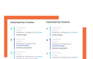 You can monitor which content was successful or failed to be published on each platform and which one is still scheduled – all from one place.