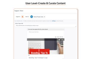 Fetch and curate branded content. Or create and upload custom content. Curate the perfect blend of branded, industry, and user-generated content (UGC), for highly effective internal and external communication. Subscribe to RSS feeds, plug-in social channels, curate content, create it fresh or from scratch (no, we’re not talking about cupcakes!), and organize it across themed channels for delightfully easy sharing.