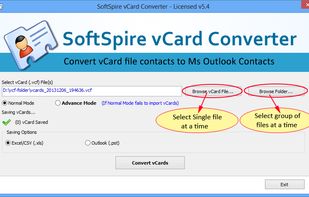 SoftSpire vCard Converter screenshot 1
