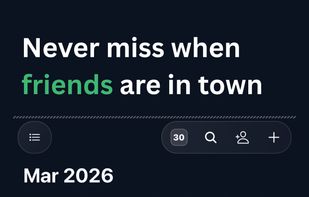 Get notified when friends are in your city
