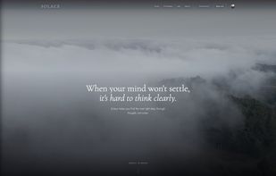 The Solace homepage: calm tools for a noisy mind, no account needed to start.