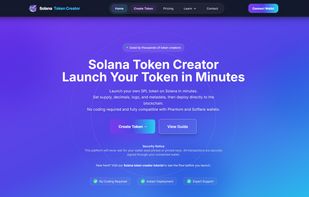 solana token creator homepage