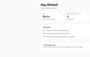 User dashboard