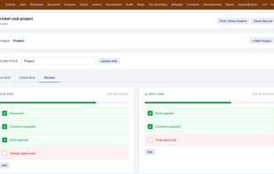 Project milestones — Our End / Client End