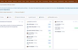 Dashboard — activity & jobs