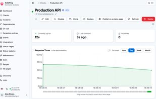 Response time chart for one check