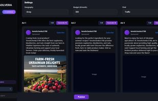 Solvera writes copy for your business and create ad creatives