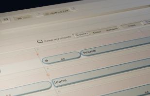 Auto Chords harmonizes a section's melody as a preview you can keep or throw away: Support, Color or Reharm, and Keep my chords to hold the ones you placed.