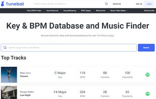 Tunebat screenshot 1