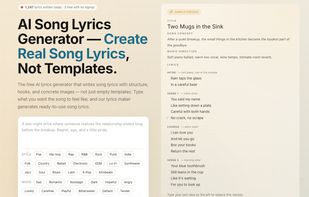 SongLyricsLab guided lyric drafting interface