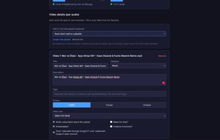 Video Details & Metadata Settings