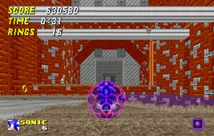 Sonic stumbles upon the factory entrance.
Screenshot by Akito