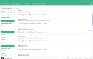 SonicWeb for Windows 10 radio station browsing